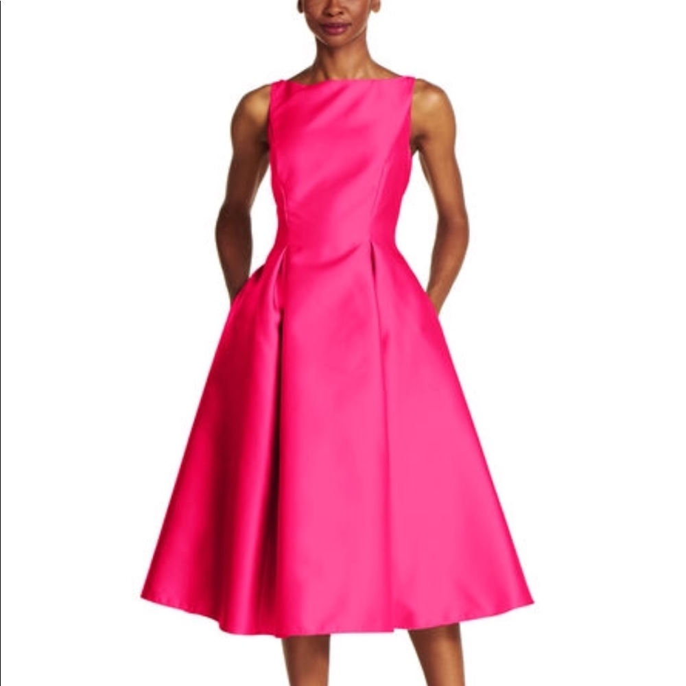 Adrianna Papell Sleeveless Midi Taffeta Dress